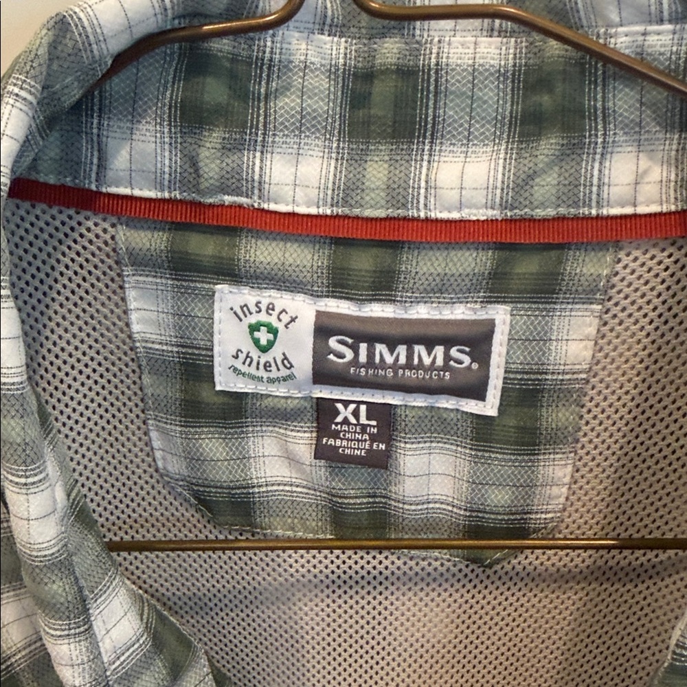 Simms Fishing shirt,Olive Checkered Men's Shirt,size XL - Picture 3 of 5